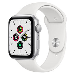 Apple Watch SE Aluminium (Argent - Bracelet Sport Blanc) - GPS - 44 mm