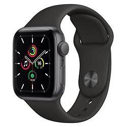 Apple Watch SE Aluminium (Gris sidéral - Bracelet Sport Noir) - GPS - 40 mm
