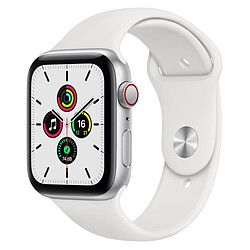 Apple Watch SE Aluminium (Argent - Bracelet Sport Blanc) - Cellular - 44 mm