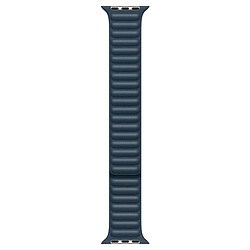 Apple Bracelet à maillons cuir bleu Baltique de 40 mm - S/M