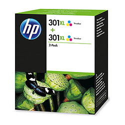 HP 301XL Pack de 2 Cyan, Magenta, Jaune (D8J46AE)
