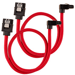 Corsair Câble SATA gainé Premium connecteur coudé (rouge) - 30 cm