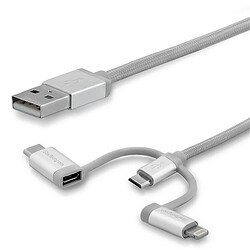 StarTech.com Câble USB multi connecteur - Lightning, USB-C, Micro USB - 2 m