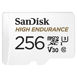 SanDisk High Endurance microSDXC UHS-I U3 V30 256 Go + Adaptateur SD