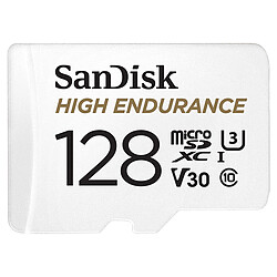 SanDisk High Endurance microSDXC UHS-I U3 V30 128 Go + Adaptateur SD