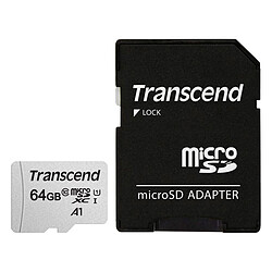 Transcend MicroSDHC 300S 64 Go + Adaptateur SD