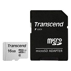 Transcend MicroSDHC 300S 16 Go + Adaptateur SD