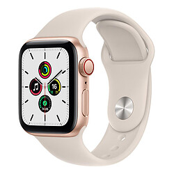 Apple Watch SE Aluminium (Or - Bracelet Sport Lumière Stellaire) - Cellular - 40 mm