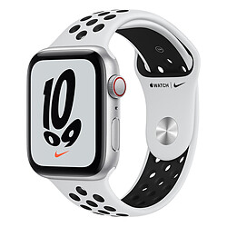 Apple Watch Nike SE Aluminium (Argent - Bracelet Sport Platine pur / Noir) - Cellular - 44 mm