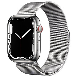 Apple Watch Series 7 Acier inoxydable (Argent - Bracelet Milanais Argent) - Cellular - 45 mm
