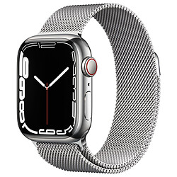 Apple Watch Series 7 Acier inoxydable (Argent - Bracelet Milanais Argent) - Cellular - 41 mm