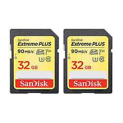 SanDisk Extreme PLUS SDHC UHS-1 U3 V30 32 Go (pack de 2)