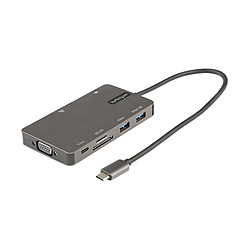 StarTech.com Adaptateur multiport USB-C vers HDMI 4K 30 Hz ou VGA, Hub 3 ports USB 3.0, RJ45, SD/microSD et Power Delivery 100W