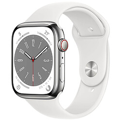 Apple Watch Series 8 GPS + Cellular - Acier Inoxydable Silver - Sport Band - 45 mm
