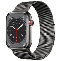 Apple Watch Series 8 GPS + Cellular - Acier Inoxydable Graphite- Bracelet Milanais 45 mm 