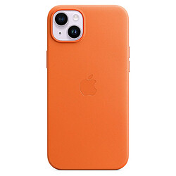 Apple Coque en cuir avec MagSafe pour iPhone 14 Plus - Orange