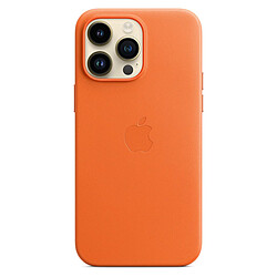 Apple Coque en cuir avec MagSafe pour iPhone 14 Pro Max - Orange