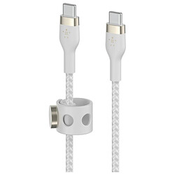 Belkin Boost Charge Pro Flex Câble silicone tressé USB-C vers USB-C (blanc) - 1 m