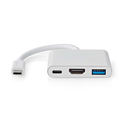 Nedis Hub USB-C - Blanc - 10 cm
