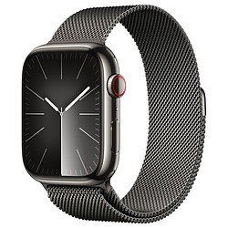 Apple Watch Series 9 GPS + Cellular - Acier Inoxydable Graphite - Bracelet Milanais - 45 mm 