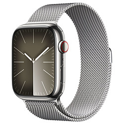 Apple Watch Series 9 GPS + Cellular - Acier Inoxydable Argent - Bracelet Milanais - 45 mm