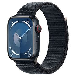 Apple Watch Series 9 GPS + Cellular - Aluminium Minuit - Boucle Sport - 45 mm