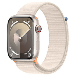 Apple Watch Series 9 GPS + Cellular - Aluminium Lumière Stellaire - Bouclet Sport - 45 mm