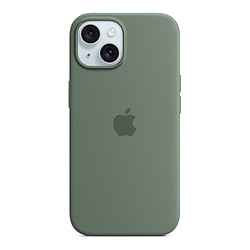Apple Coque en silicone avec MagSafe pour iPhone 15 - Cyprès