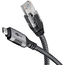 Goobay Câble Ethernet USB-C 3.1 vers RJ45 CAT 6 FTP - M/M - 1 m