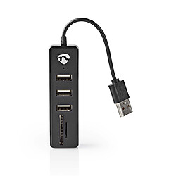 Nedis Hub USB-A vers 3 ports USB-A + 1 lecteur SD/MicroSD
