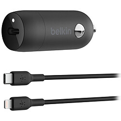 Belkin Chargeur 30W voiture avec câble USB-C vers Lightning (30W) - noir