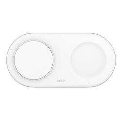Belkin Chargeur Magsafe Qi2 15W + chargeur pour Airpods (Blanc)