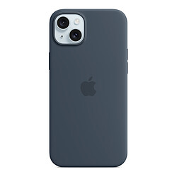 Apple Coque en silicone avec MagSafe pour iPhone 15 Plus - Bleu Orage