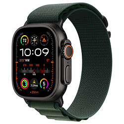 Apple Watch Ultra 2 GPS + Cellular 49 mm - Titane Noir - Bracelet Alpine Vert Foncé L