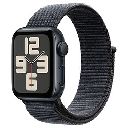 Apple Watch SE GPS (2024) - 40 mm - Aluminium Minuit - Bracelet Sport Textile Encre Violette