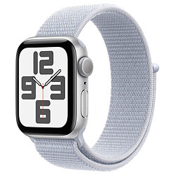 Apple Watch SE GPS (2024) - 40 mm - Aluminium Argent - Bracelet Sport Textile Nuée Bleue