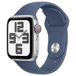 Apple Watch SE GPS + Cellular (2024) - 40 mm - Aluminium Argent - Bracelet Sport Denim S/M