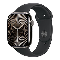 Apple Watch Series 10 GPS  + Cellular - Titane Ardoise - Bracelet Sport Noir - 46 mm - Taille S/M