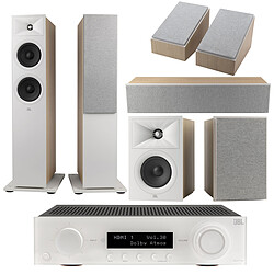 JBL MA710 Blanc + JBL Pack Stage V2 260F Latte 5.0.2 Atmos