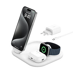 Belkin BoostCharge Magnetic Stand 2-in-1 Qi2 15W Blanc