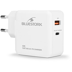 Bluestork Chargeur USB-C/A 65W GaN (Blanc)