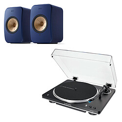 KEF LSX II Bleu Cobalt + Audio-Technica AT-LP70XBT Noir