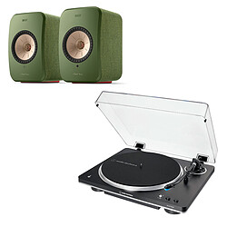 KEF LSX II Vert + Audio-Technica AT-LP70XBT Noir