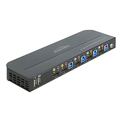 DeLock Switch KVM 4 ports HDMI 4K 60 Hz avec hub USB 3.0 et audio intégré