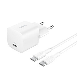 Belkin Chargeur secteur USB-C PD 3.1 25W + Câble USB-C 60 cm