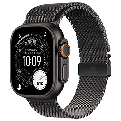 Apple Watch Ultra 3 GPS + Cellular 49 mm Titane Noir Bracelet Milanais en Titane Noir M