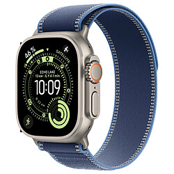 Apple Watch Ultra 3 GPS + Cellular 49 mm Titane Naturel Boucle Trail Bleu/Bleu Vif S/M