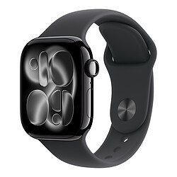 Apple Watch Series 11 GPS + Cellular - Aluminium Noir de Jais - Bracelet Sport Noir - 46 mm - Taille S/M
