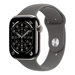 Apple Watch Series 11 GPS + Cellular - Titane Naturel - Bracelet Sport Gris minéral - 46 mm - Taille S/M