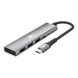 Goobay Hub USB 2.0 4 Porte Mini, Trasferimento Dati 480 Mbps, Sottile, Alimentazione Opzionale, Compatibile Windows/Mac